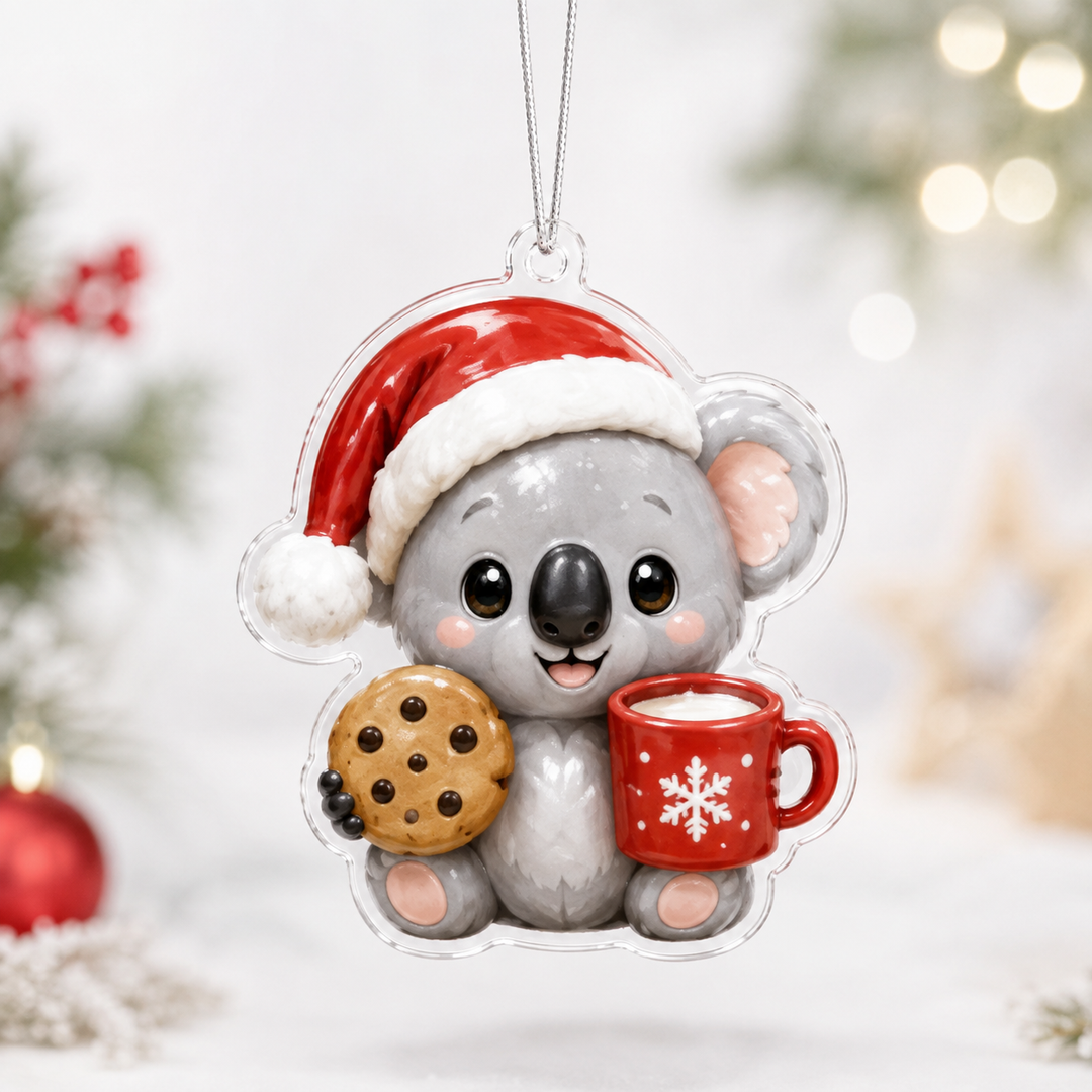 Koala Christmas Cookie & Cocoa Mica Ornament NCU0HA073