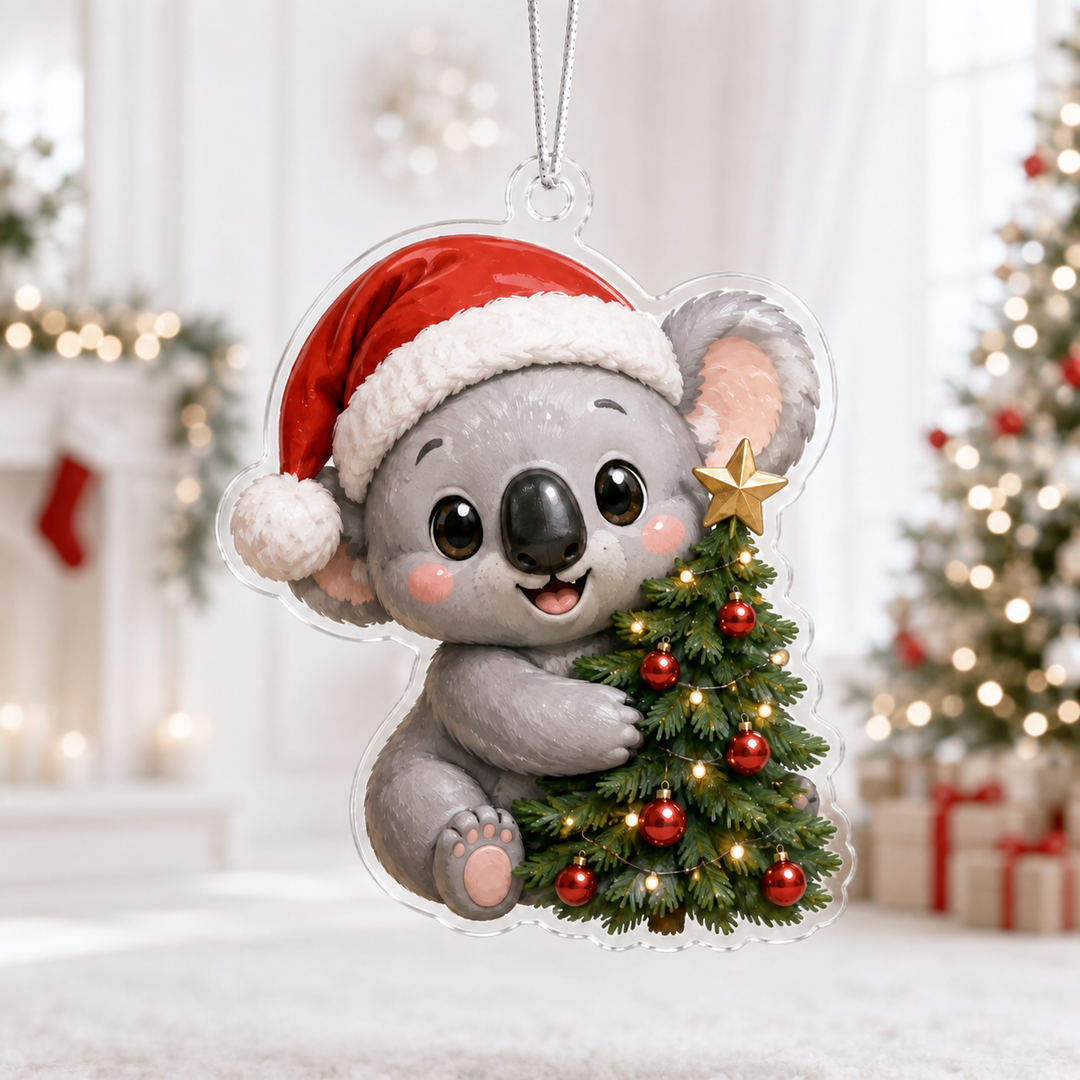Koala Christmas Tree Cuddles Mica Ornament NCU0HA074
