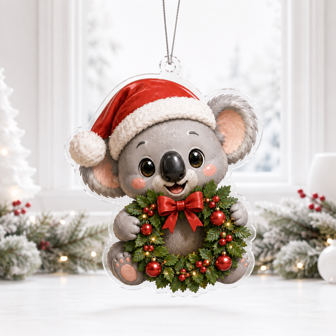 Koala Christmas Wreath Hug Mica Ornament NCU0HA075