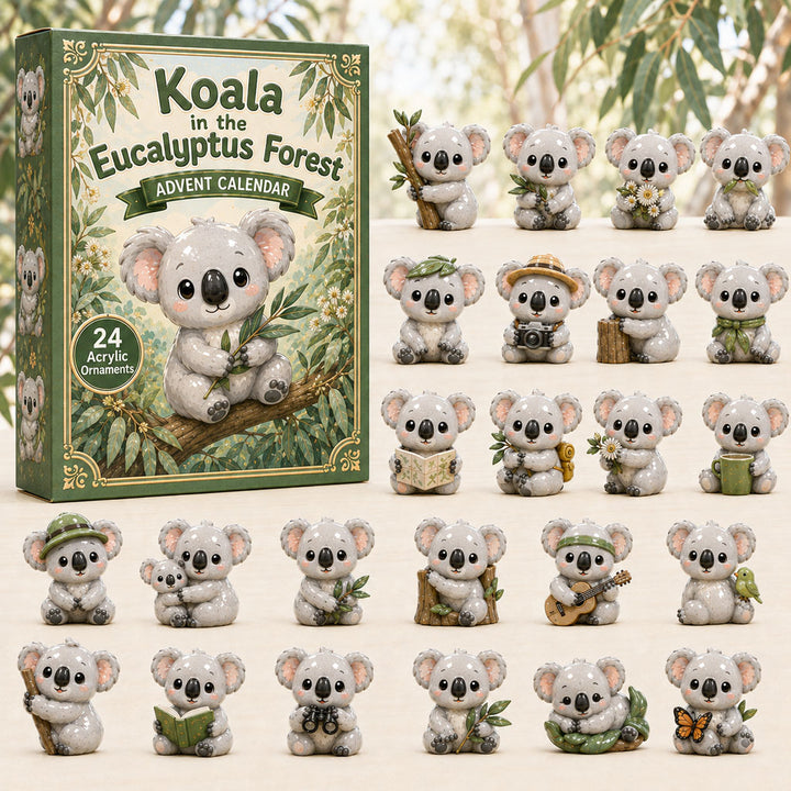 CHRISTMAS KICKOFF 40% OFF - Koala In The Eucalyptus Forest Advent Calendar 2026 - 24-Day Festive Countdown, Acrylic Charms Blind Box - Gift For Koala Lovers AC0HA142