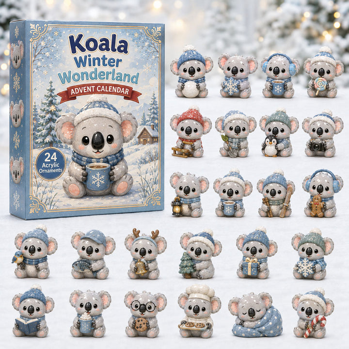 CHRISTMAS KICKOFF 40% OFF - Koala Winter Wonderland Advent Calendar 2026 - 24-Day Festive Countdown, Acrylic Charms Blind Box - Gift For Koala Lovers AC0HA145