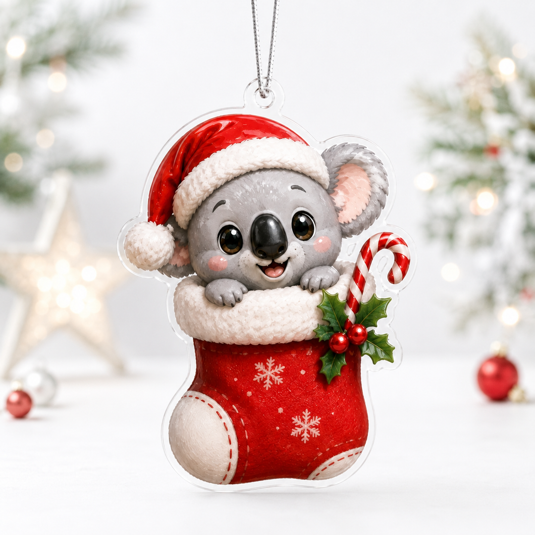 Koala in a Christmas Stocking Mica Ornament NCU0HA076