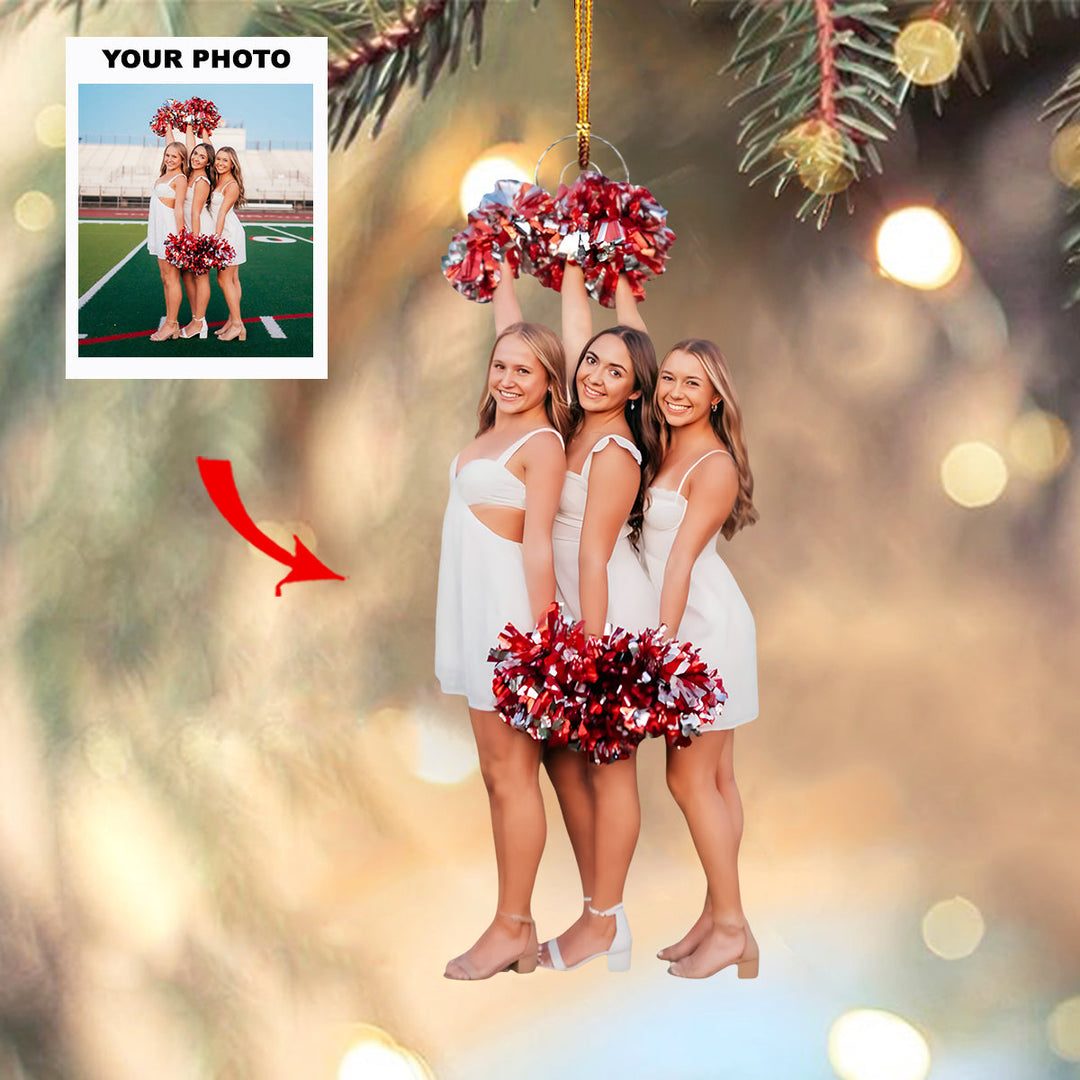 Cheer Magic - Personalized Photo Mica Ornament - Customized Your Photo Ornament - Christmas Gift For Cheerleaders