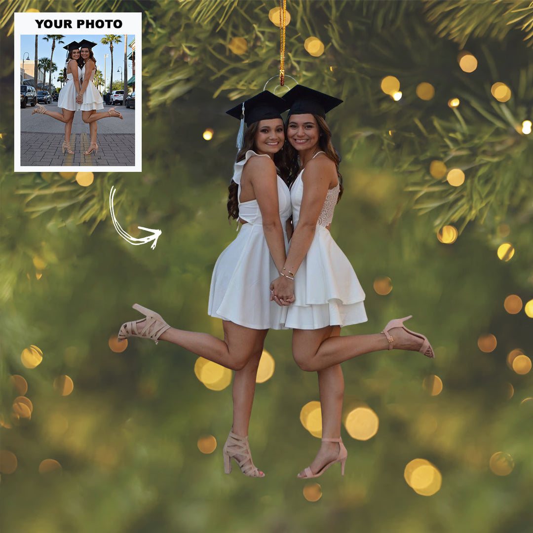 Next Chapter Begins - Personalized Photo Mica Ornament - Customized Your Photo Ornament - Christmas Gift For Graduates