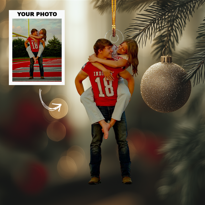 Always & Forever - Personalized Photo Mica Ornament - Customized Your Photo Ornament - Christmas Gift For Couple