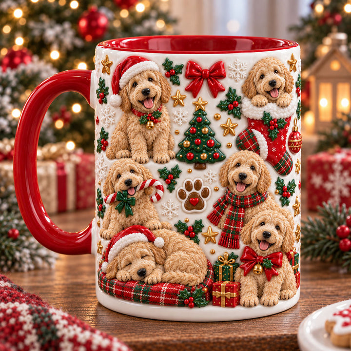 Labradoodle Christmas 3D Effect Printed Accent Mug NCU0NT133