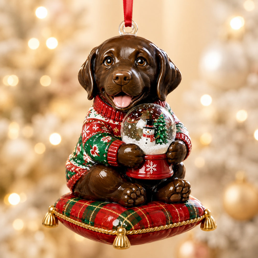 Labrador Snowball Mica Ornament NCU0HT049
