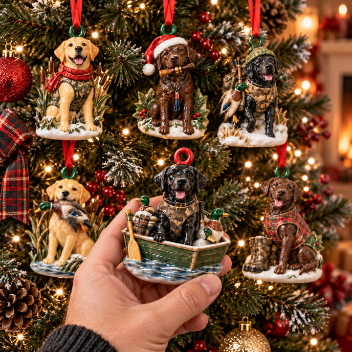Labrador Hunting Duck Acrylic Ornament Gift Set NCU0HT252