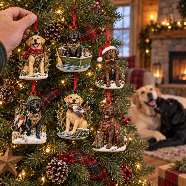 Labrador Hunting Duck Acrylic Ornament Gift Set NCU0HT252