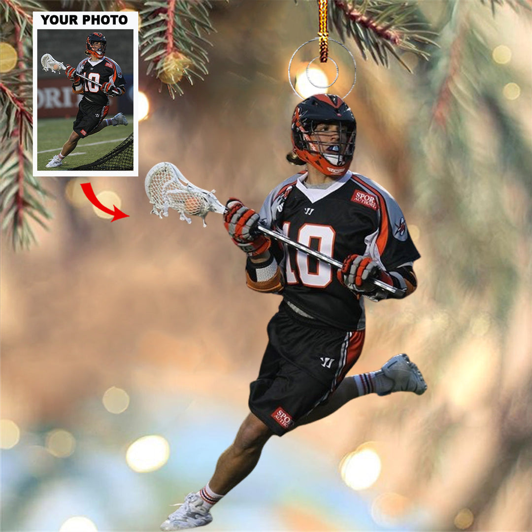 Lacrosse Joy - Personalized Photo Mica Ornament - Christmas Gift For Sports Lovers