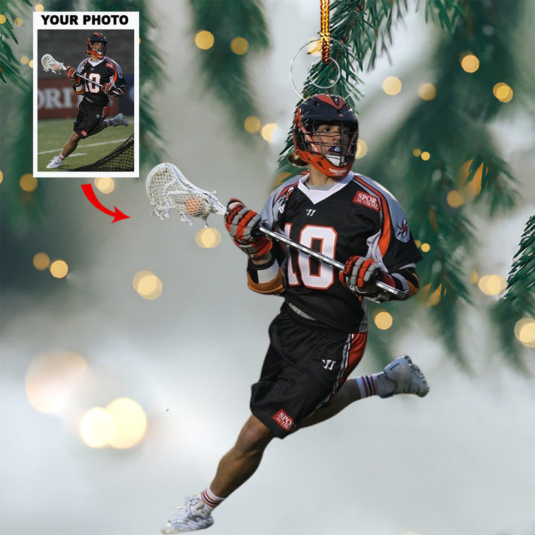 Lacrosse Joy - Personalized Photo Mica Ornament - Christmas Gift For Sports Lovers