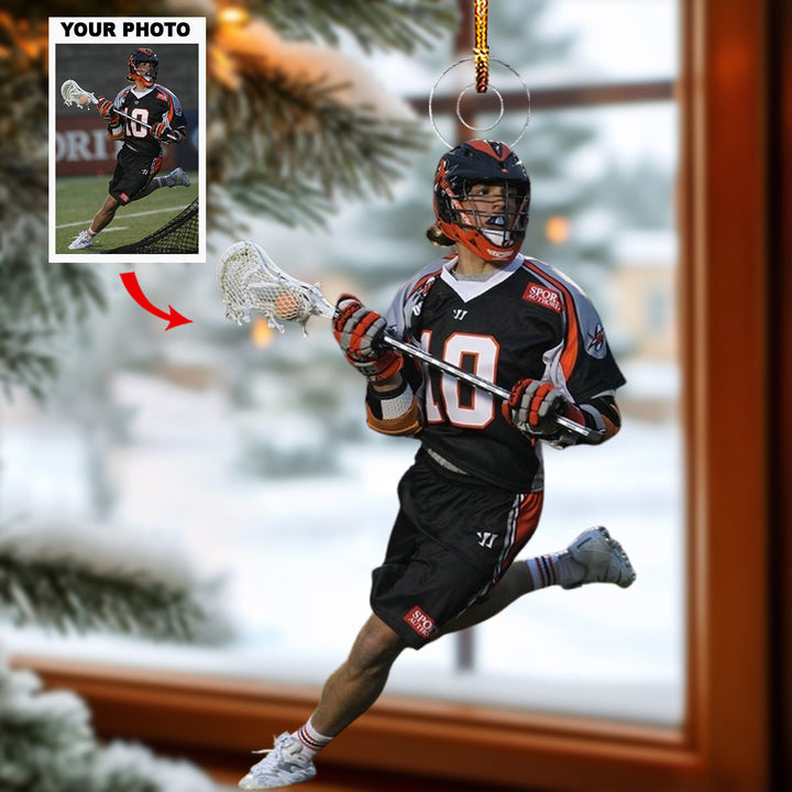 Lacrosse Joy - Personalized Photo Mica Ornament - Christmas Gift For Sports Lovers