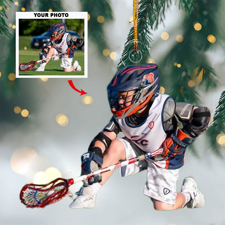 Lax Love - Personalized Photo Mica Ornament - Christmas Gift For Sports Lovers