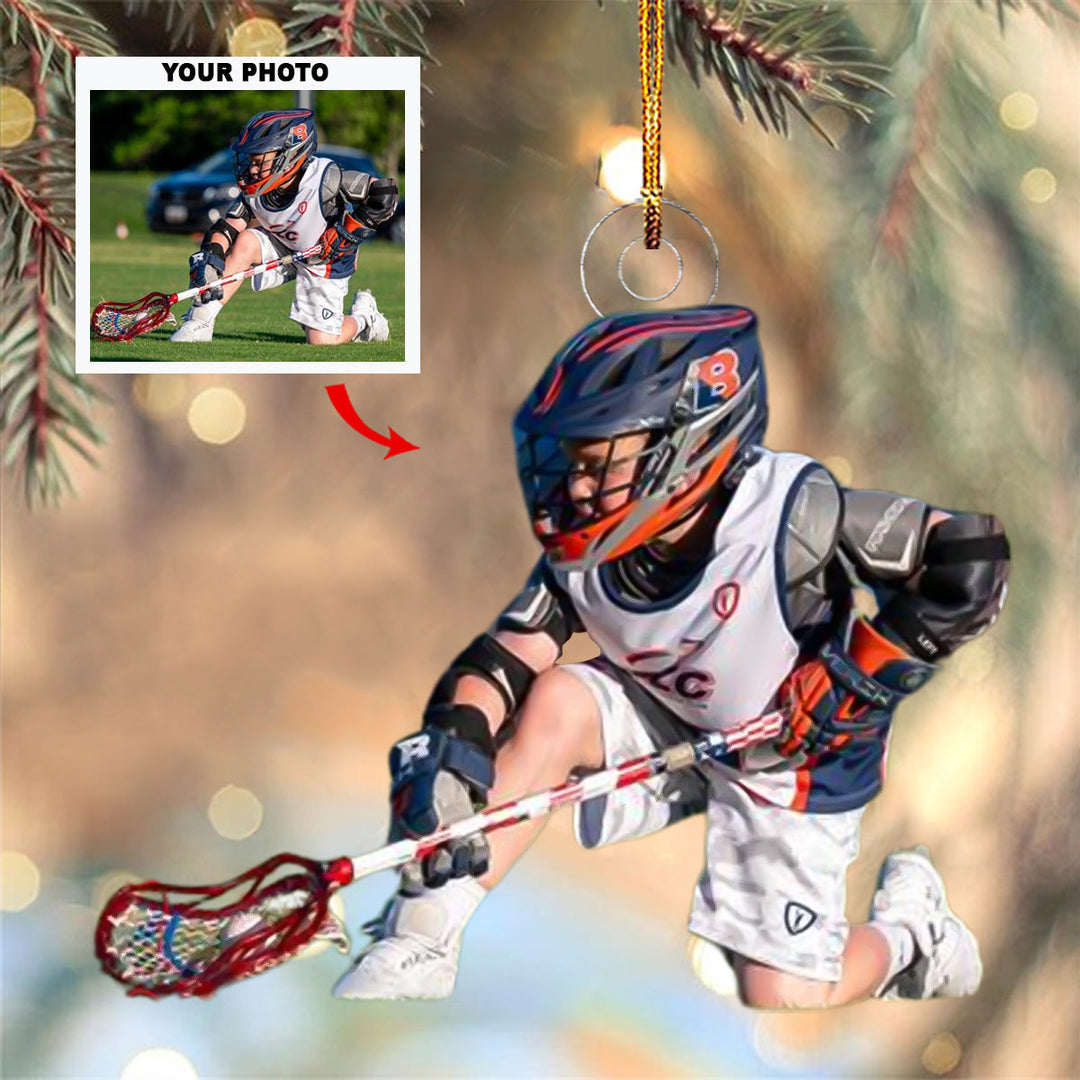 Lax Love - Personalized Photo Mica Ornament - Christmas Gift For Sports Lovers