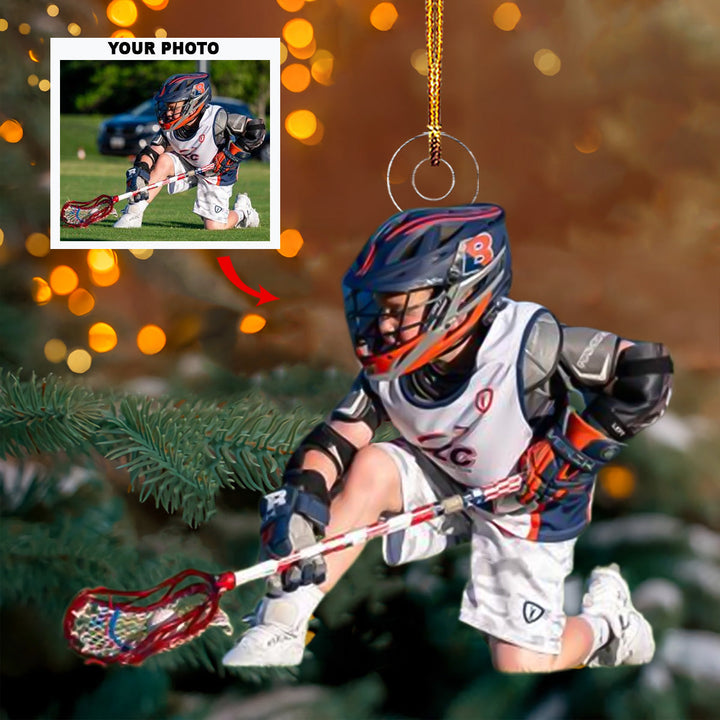Lax Love - Personalized Photo Mica Ornament - Christmas Gift For Sports Lovers