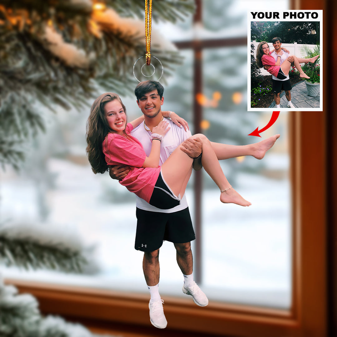 Forever Us - Personalized Photo Mica Ornament - Christmas Gift For Family Members, Couples