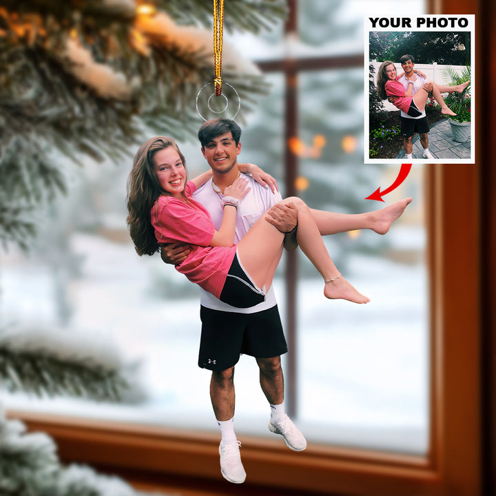 Forever Us - Personalized Photo Mica Ornament - Christmas Gift For Family Members, Couples