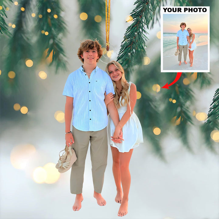 Forever Us - Personalized Photo Mica Ornament - Christmas Gift For Family Members, Couples