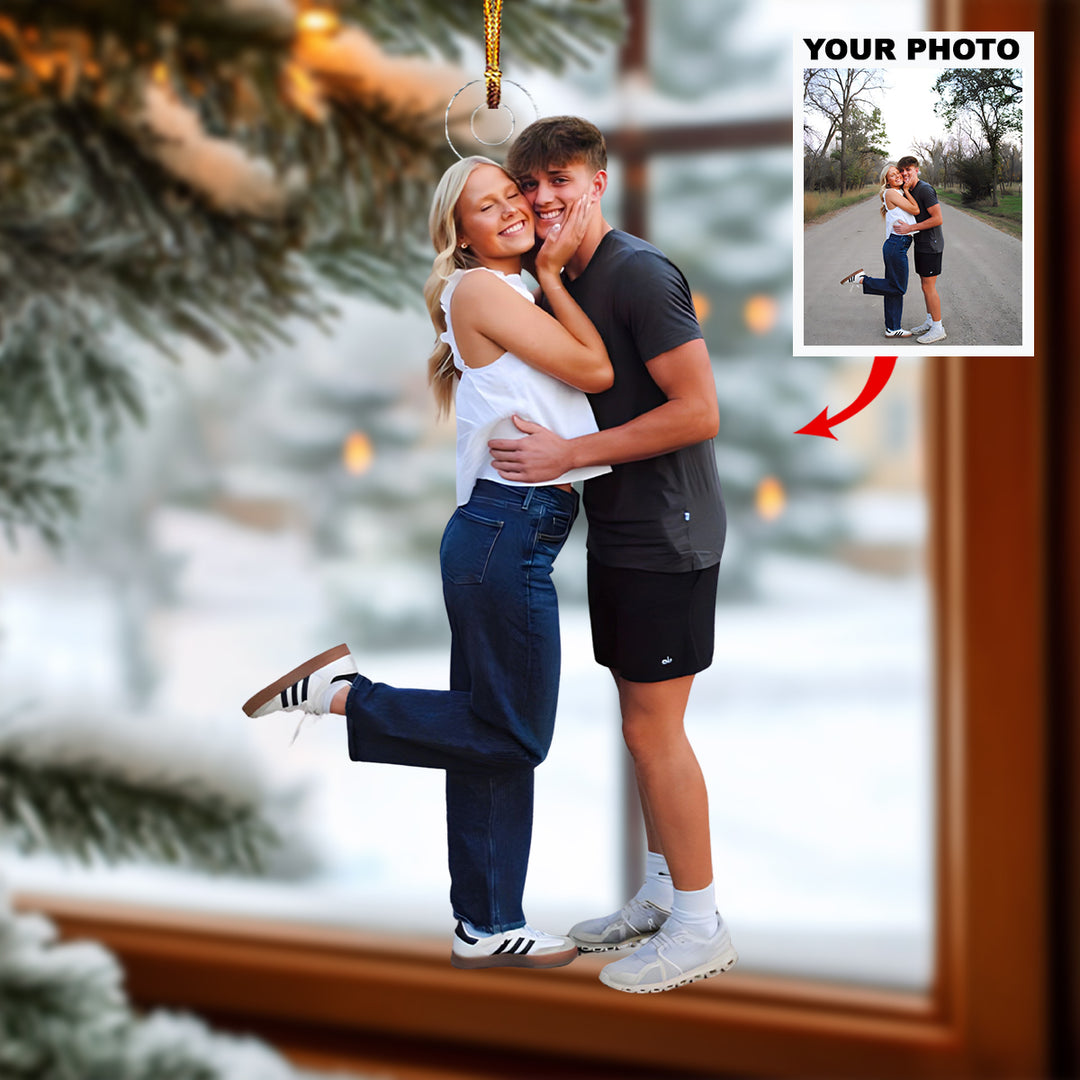 Forever Us - Personalized Photo Mica Ornament - Christmas Gift For Family Members, Couples