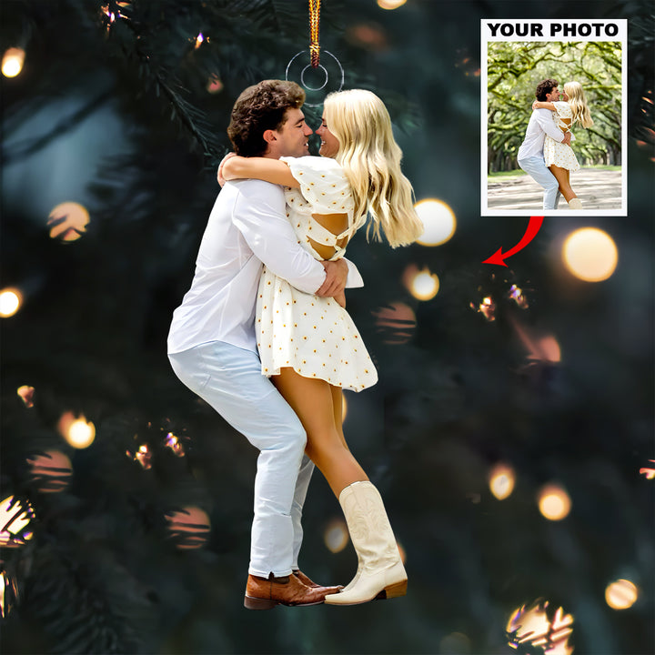 Forever Us - Personalized Photo Mica Ornament - Christmas Gift For Family Members, Couples