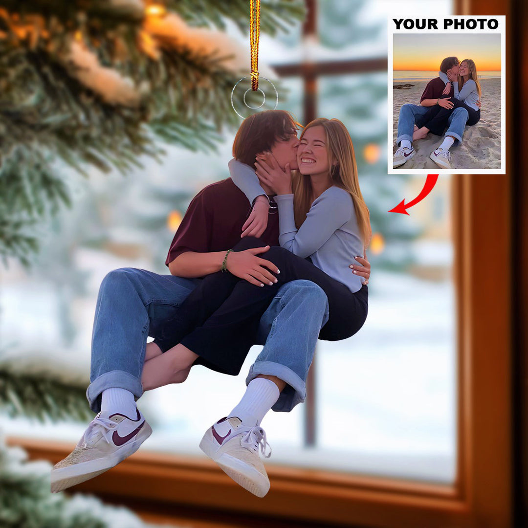 Forever Us - Personalized Photo Mica Ornament - Christmas Gift For Family Members, Couples