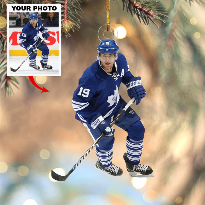Ice Warrior - Personalized Photo Mica Ornament - Christmas Gift For Ice Hockey Lovers