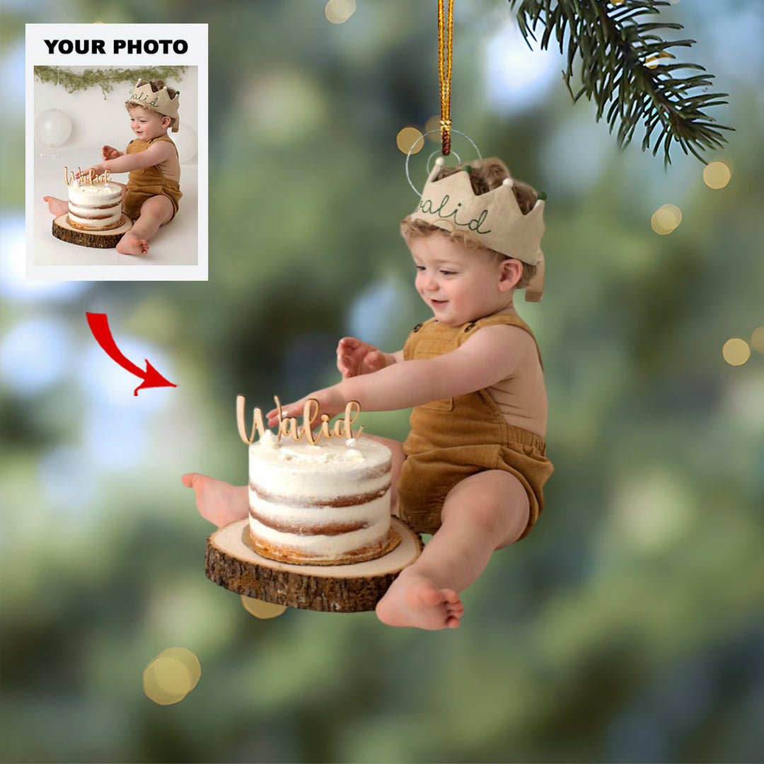 Little Star - Personalized Photo Mica Ornament - Customized Your Photo Ornament - Christmas Gift For Family Members