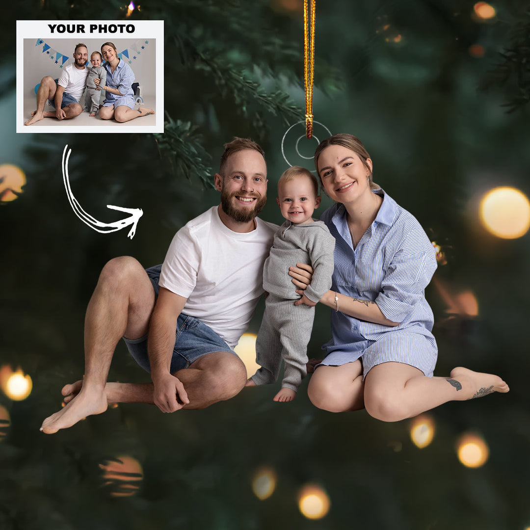 Little Miracle - Personalized Photo Mica Ornament - Customized Your Photo Ornament - Christmas Gift For Family Members