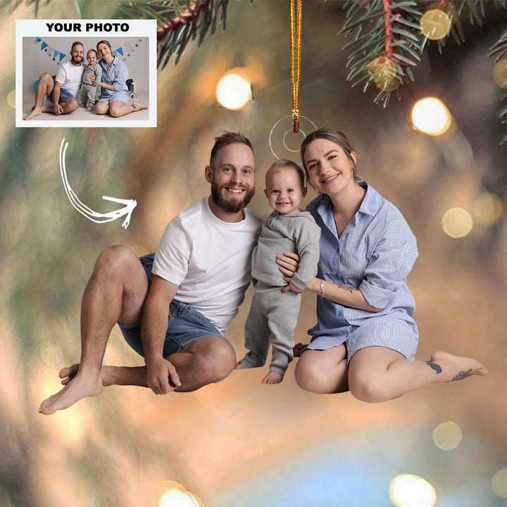 Little Miracle - Personalized Photo Mica Ornament - Customized Your Photo Ornament - Christmas Gift For Family Members