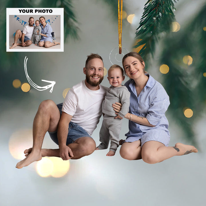 Little Miracle - Personalized Photo Mica Ornament - Customized Your Photo Ornament - Christmas Gift For Family Members