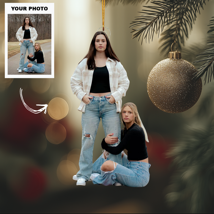 Bestie Goals - Personalized Photo Mica Ornament - Customized Your Photo Ornament - Christmas Gift For Besties