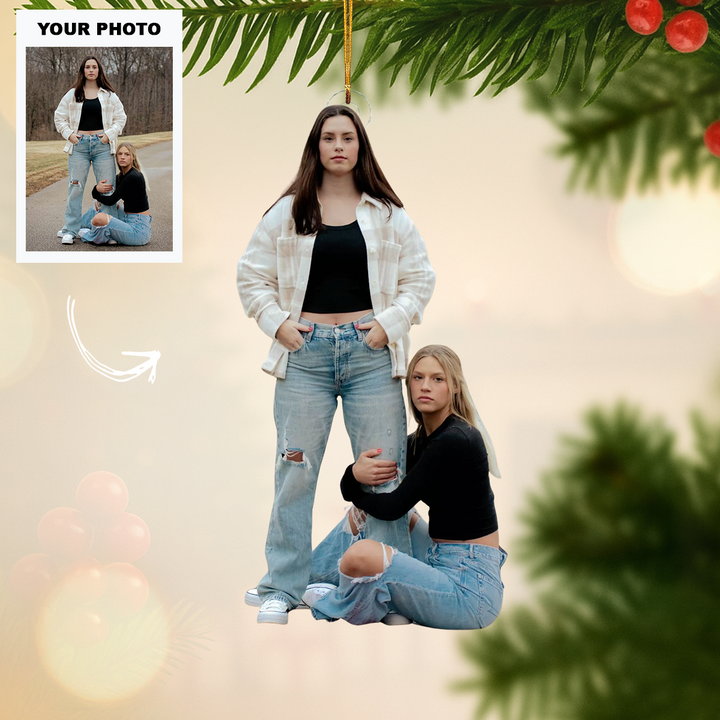 Bestie Goals - Personalized Photo Mica Ornament - Customized Your Photo Ornament - Christmas Gift For Besties
