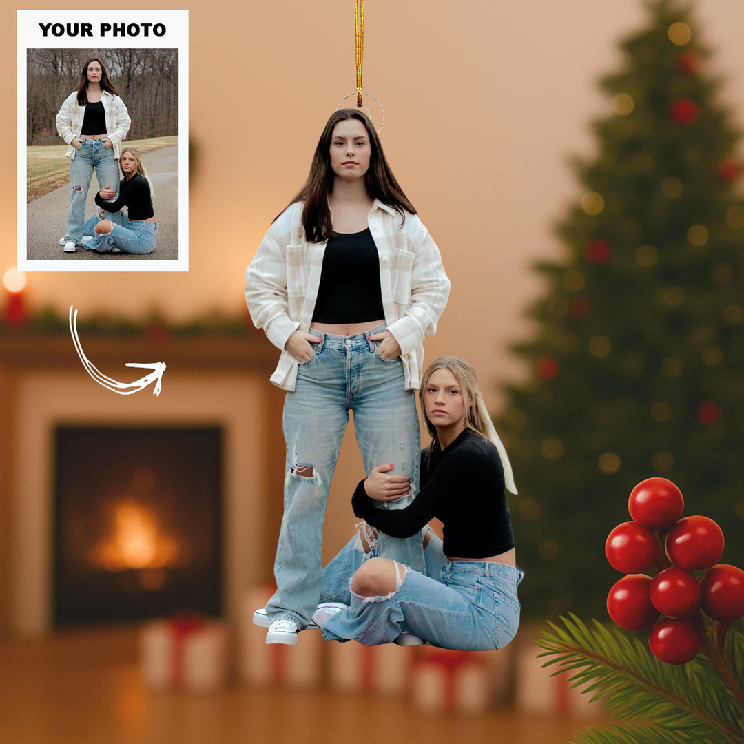 Bestie Goals - Personalized Photo Mica Ornament - Customized Your Photo Ornament - Christmas Gift For Besties