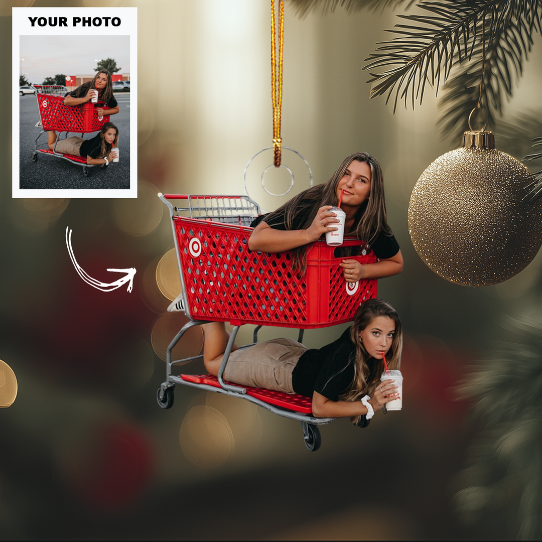 Bestie Vibes Only - Personalized Photo Mica Ornament - Customized Your Photo Ornament - Christmas Gift For Besties