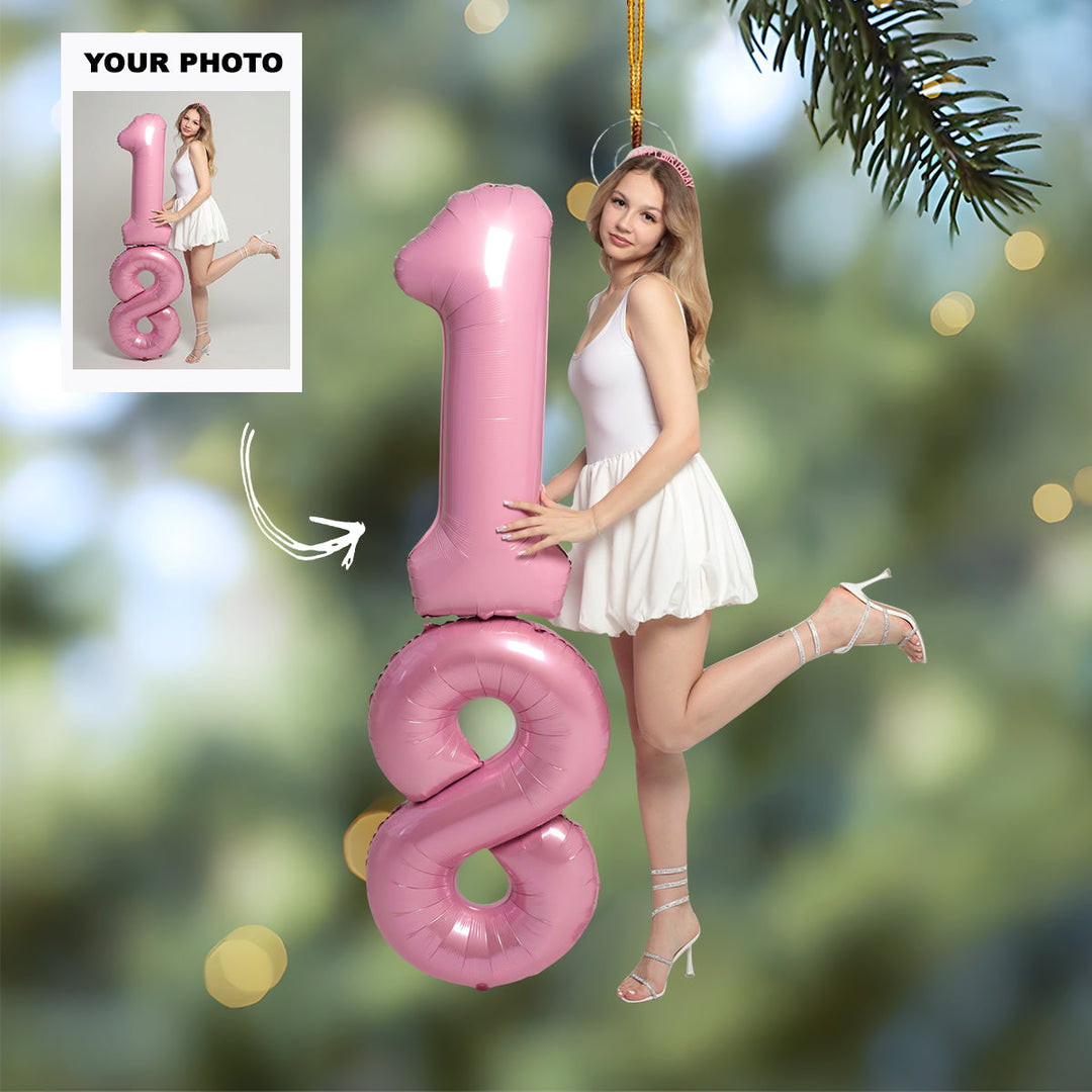 Happy Glow - Personalized Photo Mica Ornament - Customized Your Photo Ornament - Christmas Gift For Friends, Family Members