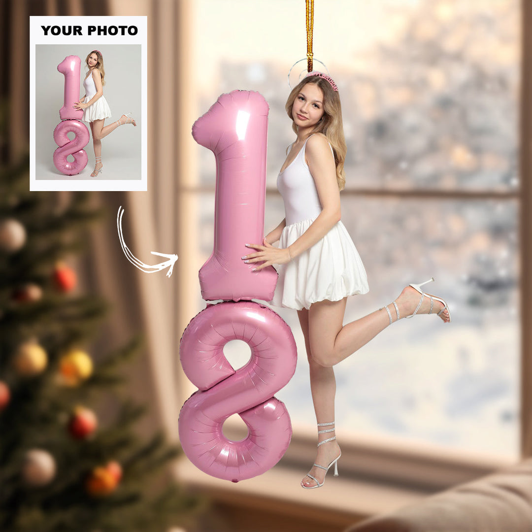 Happy Glow - Personalized Photo Mica Ornament - Customized Your Photo Ornament - Christmas Gift For Friends, Family Members