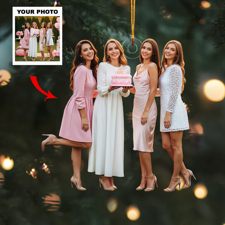 Party Star - Personalized Photo Mica Ornament - Customized Your Photo Ornament - Christmas Gift For Friends, Family Members