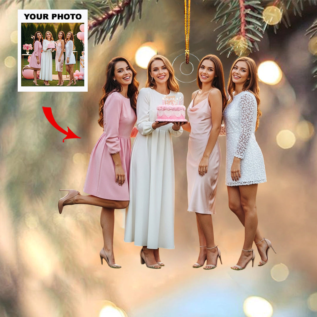 Party Star - Personalized Photo Mica Ornament - Customized Your Photo Ornament - Christmas Gift For Friends, Family Members