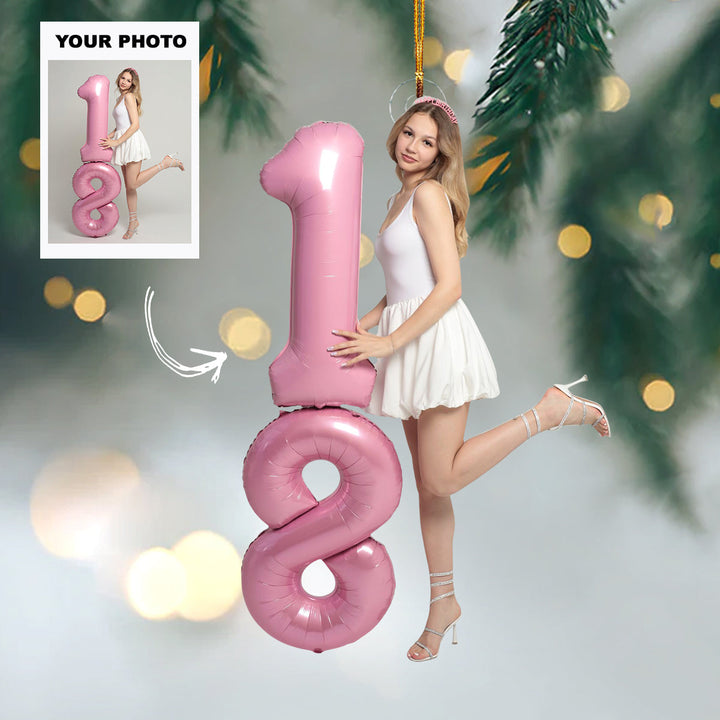 Happy Glow - Personalized Photo Mica Ornament - Customized Your Photo Ornament - Christmas Gift For Friends, Family Members