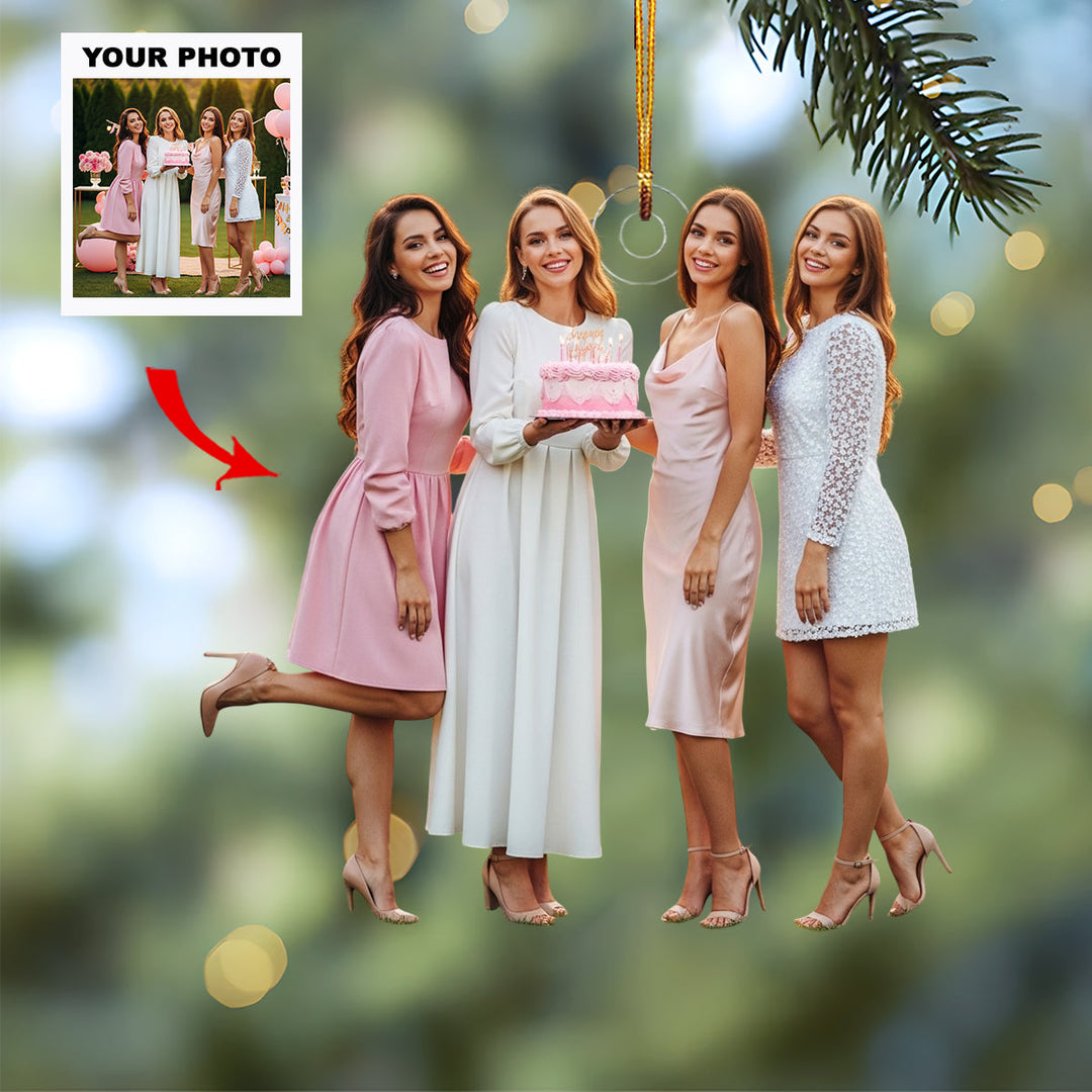 Party Star - Personalized Photo Mica Ornament - Customized Your Photo Ornament - Christmas Gift For Friends, Family Members