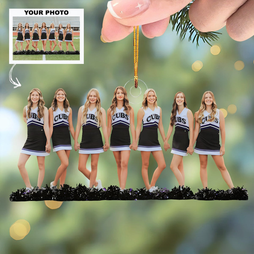 Shining Cheer - Personalized Photo Mica Ornament - Customized Your Photo Ornament - Christmas Gift For Cheerleaders