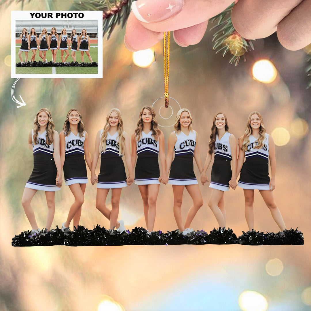 Shining Cheer - Personalized Photo Mica Ornament - Customized Your Photo Ornament - Christmas Gift For Cheerleaders