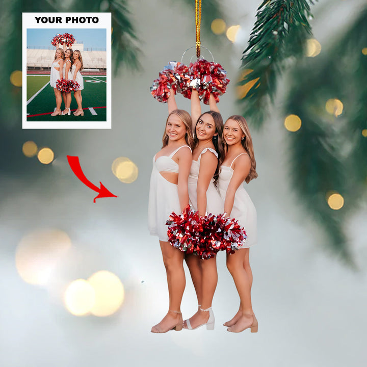 Cheer Magic - Personalized Photo Mica Ornament - Customized Your Photo Ornament - Christmas Gift For Cheerleaders