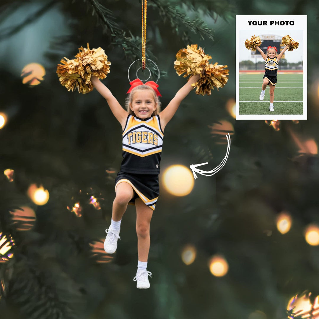 Cheer Star - Personalized Photo Mica Ornament - Customized Your Photo Ornament - Christmas Gift For Cheerleaders