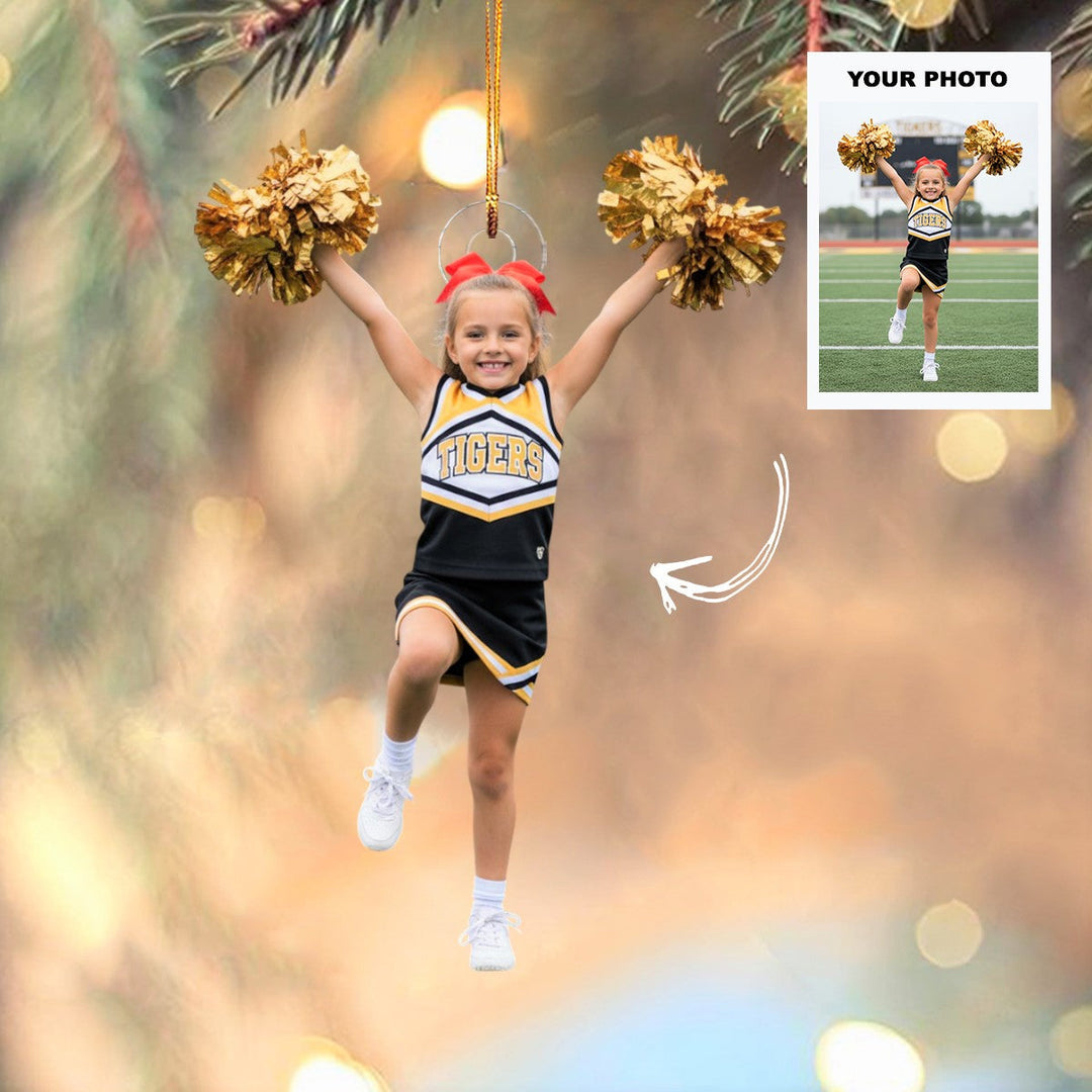 Cheer Star - Personalized Photo Mica Ornament - Customized Your Photo Ornament - Christmas Gift For Cheerleaders