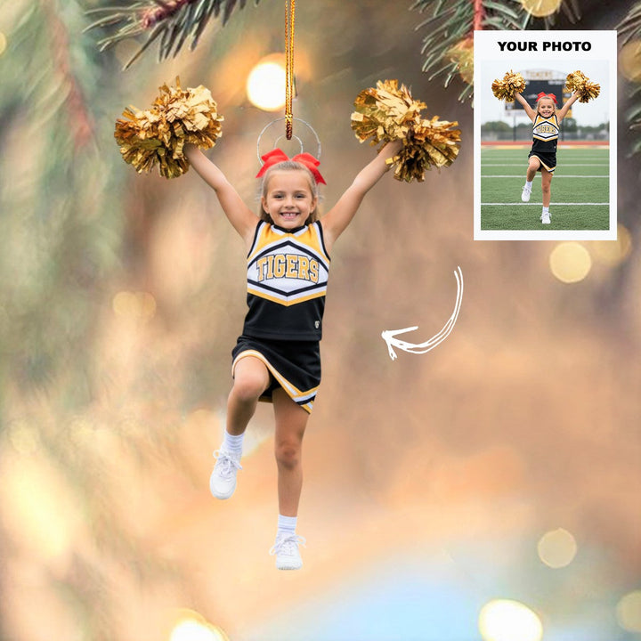 Cheer Star - Personalized Photo Mica Ornament - Customized Your Photo Ornament - Christmas Gift For Cheerleaders