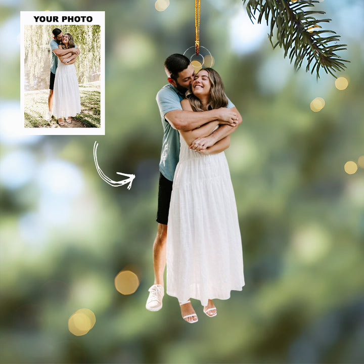 Pure Pair - Personalized Photo Mica Ornament - Customized Your Photo Ornament - Christmas Gift For Couple