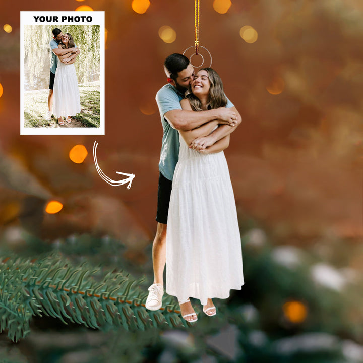 Pure Pair - Personalized Photo Mica Ornament - Customized Your Photo Ornament - Christmas Gift For Couple
