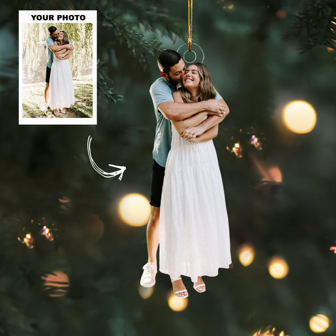 Pure Pair - Personalized Photo Mica Ornament - Customized Your Photo Ornament - Christmas Gift For Couple