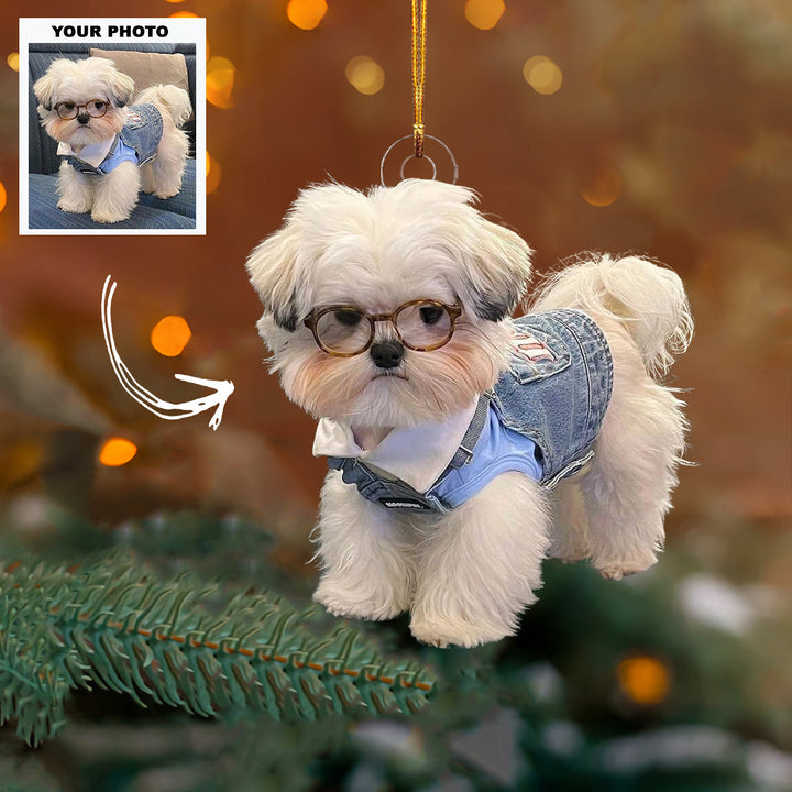 Paw Star - Personalized Photo Mica Ornament - Customized Your Photo Ornament - Christmas Gift For Pet Lovers